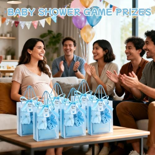55-Piece Baby Shower Game Winner Prize Set, Including Hair Ties, Eye Mask, Makeup Bag and Gift Bag, Suitable for Baby Shower Game Prizes, Weddings and Bridal Shower Gifts (Blue) - Image 6