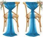 MDS Pack of 125 Chiffon Chair Sashes for Wedding & Event Décor - Dark Teal by MDS