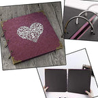 Photo Album and DIY Scrapbook, 10x10 inch 50 Pages Double Sided, Vintage Hardcover Three-Ring Binder Picture Booth Albums with 6 Colors 408pcs Self Adhesive Photos Corners for Memory Keep (Red) - Image 2