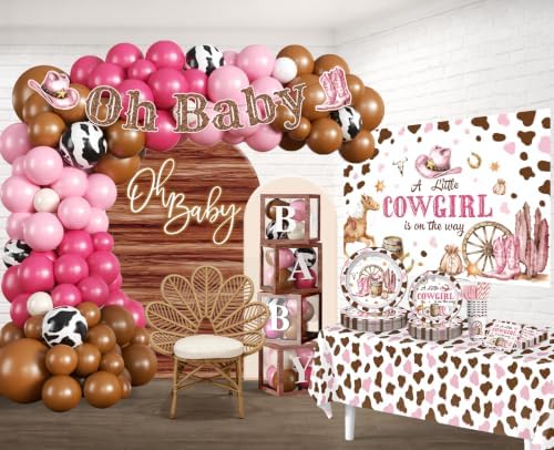 266pcs Cowgirl Baby Shower Decorations for Girls, Serves 25 - Image 3