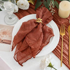 50 Pack Cheesecloth Napkins 20"x20" Terracotta Gauze Boho Napkins by Xiomot