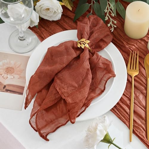 50 Pack Cheesecloth Napkins 20"x20" Terracotta Gauze Boho Napkins by Xiomot