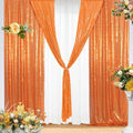 Eternal Beauty Orange Sequin Backdrop Curtains, 4 Panels 2x8FT by EternalBeauty