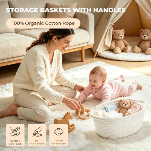 8 Pack Small Woven Baskets, 12"x 8"x 5" Empty Gift Baskets with Gift Bags and Bows, Gift Baskets for Christmas Mother's Day, Baby Showers, Birthdays, Raffle Storage Basket with Handles, White - Image 4