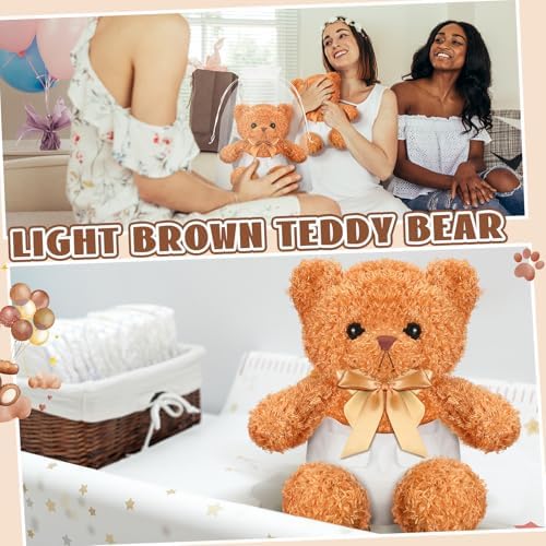 Seenelling 12 Sets Bear Diaper Changing Baby Shower Game Kit, Brown - Image 4