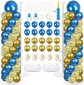 2 Sets Adjustable Balloon Column Stand Kit with Bases（ Navy Blue and Gold） by Naozinebi