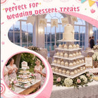 Nuanchu 5 Tier Large White Cupcake Stand for Wedding Christmas, Square - Image 2