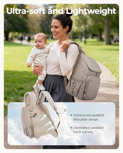 BAGSMART Diaper Bag Backpack with Changing Pad, Insulated Bottle Holders - Image 4