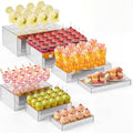 Leinuosen 7 Pcs Large Acrylic Buffet Risers, 6-12" Rectangle, Silver by Leinuosen