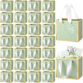Yeaqee 50 Pcs Mini Metallic Paper Gift Bags with Handle, Sage Green, Gold by Yeaqee