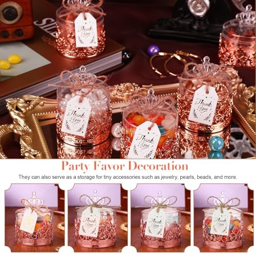 Jingmore 60 Sets Mini Crown Candy Boxes Party Favor,Rose Gold - Image 6