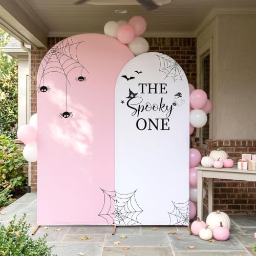 Serencatcher Halloween Spooky One Birthday Arch Covers Pink 7.2FT 6FT 2Pcs - Image 5
