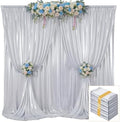 40ft x 10ft Silver Sequin Backdrop Curtains for Party Wedding Shimmer Curtain Backdrop Prom Sparkly Glitter Fabric Photo Backdrop Drapes for Birthday Party Photography Baby Shower 5x10FT, 8 Panels by Tao-GePartyDecorations