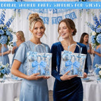 12 Sets Blue Bow Party Favors Includes 24 Oz Tumblers with Lids and Straws Pens Keychains Clear Gift Bags Coquette Aesthetic Gifts Set for Guests Bridal Baby Shower Birthday Party Supplies - Image 6