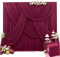 20ft x 15ft Burgundy Wrinkle Free Backdrop Curtains for Wedding Party Backdrops Curtain Drapes Fabric Decorations Photo Back Drop Cloth for Baby Shower Photography Stage Reception by Tao-GePartyDecorations