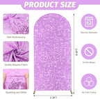 MODFUNS Sequined Lavender Arch Cover 6.6FT Spandex Arch Covers Stretchy Backdrop Wedding Arch Cover Backdrop Fabric Arch with Cover Backdrop for Wedding Ceremony Birthday Party Supplies - Image 2