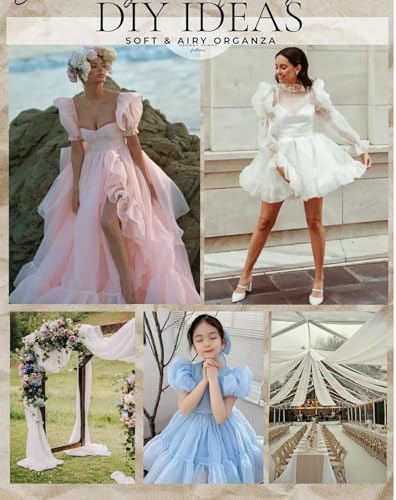75 Yard Organza Fabric 44" Wide for Wedding Event Décor - Ivory - Image 5