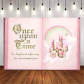 Once Upon a Time Backdrop, Pink Fairytale Castle, 8x6ft by Aumeko