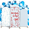 3 Pcs She's Ready to Pop Arch Backdrop Cover 4ft 5ft 6ft Blue and White by Unknown