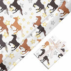 Horse And Star Gift Wrapping Paper Wedding Bridal Baby Showers Gift Wrap Wrapper Paper Wedding Tissue Paper for Couple Family 58"(Horse,2 Rolls) - Image 3