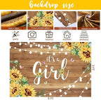 Hombae Sunflower Baby Shower Decorations, Baby Shower Decorations, Sunflower Themed Balloon It’s a Girl Backdrop Welcome Baby Glitter Banner Box Cutouts Cake Topper Daisy Sunflower Gold Yellow - Image 5