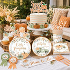 275pcs Little Pumpkin Baby Shower Decorations for Boy or Girl Fall Baby Shower Plates and Napkins Cups Backdrop Tablecloth Balloons for for A Little Pumpkin Is On The Way Baby Shower Decorations - Image 6