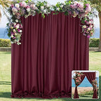 Burgundy Backdrop Curtains for Parties, Weddings, Stage, 10ft x 10ft, 2PCS by MYSKYHOME