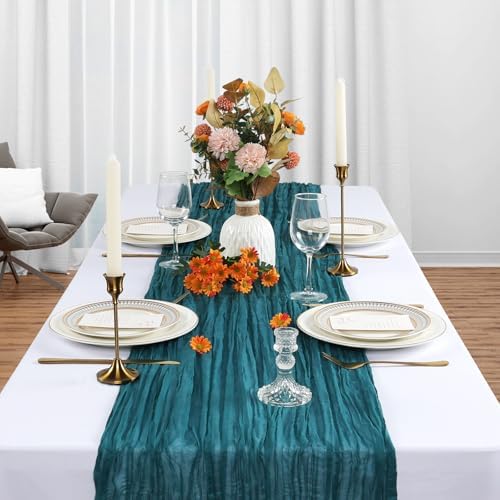 12 Pack 35 x 120 Inch Teal Table Runner Cheesecloth 10Ft - Image 4
