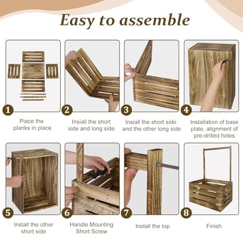 Wooden Baby Shower Crate Closet, Baby Basket with Handle, Personalized Baby Gifts Basket, Storage Basket, Newborn Boy Girl Welcome Gift for New Mom Parents - Image 3