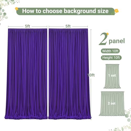 Purple Tulle Backdrop Curtain for Parties Wedding,10ft x 10ft Wrinkle Free Curtain Backdrop,2 Layer Drapes for Backdrop,Polyester Wedding Back Drop for Bridal Shower Birthday Baby Shower Photography - Image 6