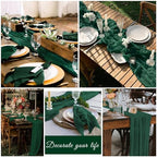 20 Pack Cheesecloth Table Runner 17 x 108 Inch, Emerald Green - Image 7