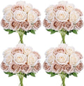48 PCS Boho & Champagne Roses Artificial Flowers, Silk by DIYDOFUN