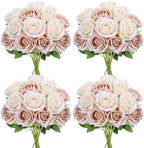48 PCS Boho & Champagne Roses Artificial Flowers, Silk by DIYDOFUN