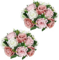 Briful Artificial Flower Balls for Table Centerpieces – 2PCS 8.6" Silk Rose Floral Arrangement Fake Floral Bouquet for Wedding Parties Baby Showers DIY Event Home Decor(Dusty Pink) by Briful