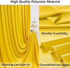 30ft×10ft Yellow Wrinkle Free Backdrop Curtain for Party Wedding, 6 Panels 5×10ft Soft Silky Polyester Photo Backdrop Drapes Curtains forBirthday Bee Parties Baby Shower Photography Backgrounds - Image 3