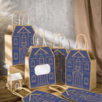Colarr 50 Pcs House Shaped Gift Bag Real Estate Agent Supplies, Blue - Image 2