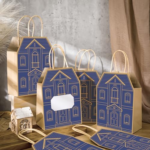 Colarr 50 Pcs House Shaped Gift Bag Real Estate Agent Supplies, Blue - Image 2