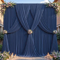 32ftx10ft Wrinkle Free Navy Blue Backdrop Curtain - 10 Feet Photography Backdrop Drapes, Silky Polyester Back Drop Cloth for Wedding Baby Shower Balloon Arch Background by Unknown