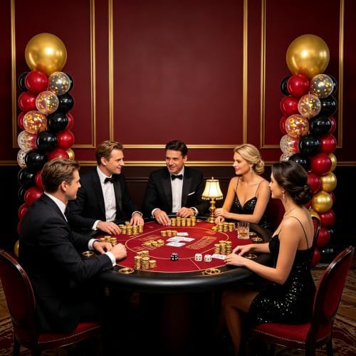 Black Burgundy Gold Balloons Column Stand 2 Sets, Balloon Towers - Image 7