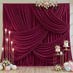 40ft x 10ft Wrinkle Free Burgundy Wedding Backdrop Curtains for Party Bridal Shower Reception Decorations Burgundy Fabric Curtain Backdrops Drapes for Photography Baby Shower Birthday Background - Image 2
