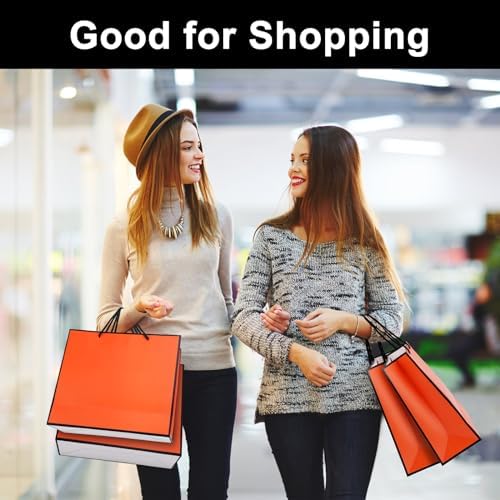 EUSOAR Birthday Gift Bag, 25pcs 12.5"x4.5"x11" Orange Paper Bags with Cloth Handles Bulk, Gift Wrap Treat Thank You Shopping Wrapping Bags for Wedding Baby Shower Birthday Party Favor - Image 4