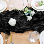 Wokceer Cheesecloth Table Runner Black 10FT Boho Gauze Runner, 12 Pack - Image 5