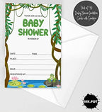Pack of 30, Boy/Girl Baby Shower Party Collection, Baby Shower Invitation Cards, Fill in the Blank Invites WIth Envelopes, Jungle Theme Party Supplies - Image 2