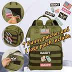 Diaper Bag Backpack for Dad and Mom with USB Charging Port Stroller Straps and Insulated Pocket,army military Travel Nappy Backpack for Daddy/Mommy (Green) - Image 3