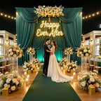 50ft×15ft Forest Green Backdrop Curtain for Wedding Parties - Image 2
