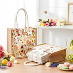 Abbylike 12 Pcs Floral Gift Bag Small Flower Tote Bag,Pastel Wildflowers - Image 4