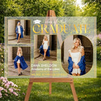 Personalized Clear Graduation Yard Sign with Photos – Elegant Acrylic Senior Graduation Welcome Sign for Class of 2026 Party Decorations, Outdoor Lawn Decor, Luxury Gold Multi Photo Design - Image 4