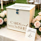 Acrylic Card Box with Lock & Slot, Warmy Cream Wedding Card Boxes for Reception Monetary Envelope Cash Gifts, Large Gift Cards Holder Box for Graduation Bridal Baby Shower Party Supplies - Image 4