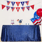 SquarePie Sequin Tablecloth 60x120 Inch Navy Blue for Wedding Party - Image 6