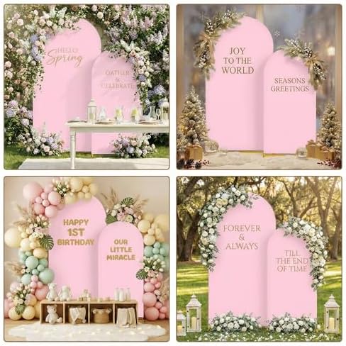 Toolterritary Metal Arch Backdrop Stand and Cover Set, 8FT, 7.2FT Party Backdrop, Easy to Assemble, Backdrop Stand for Parties, Birthday, Baby Shower - Image 5